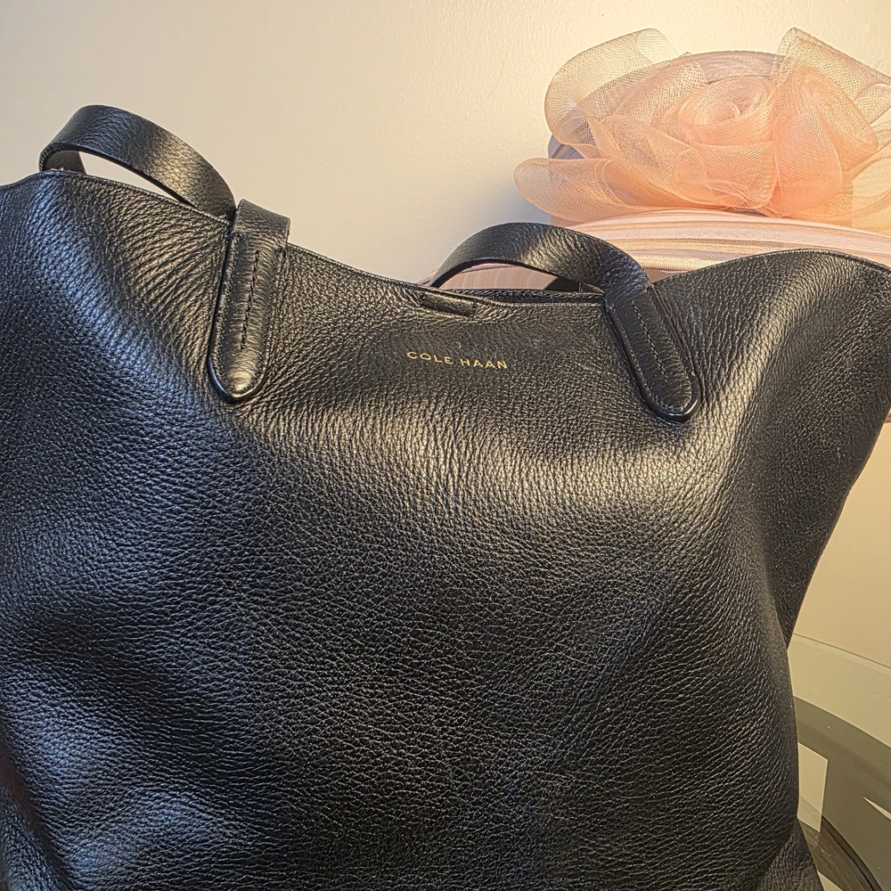 Cole Haan Black Leather Tote Bag